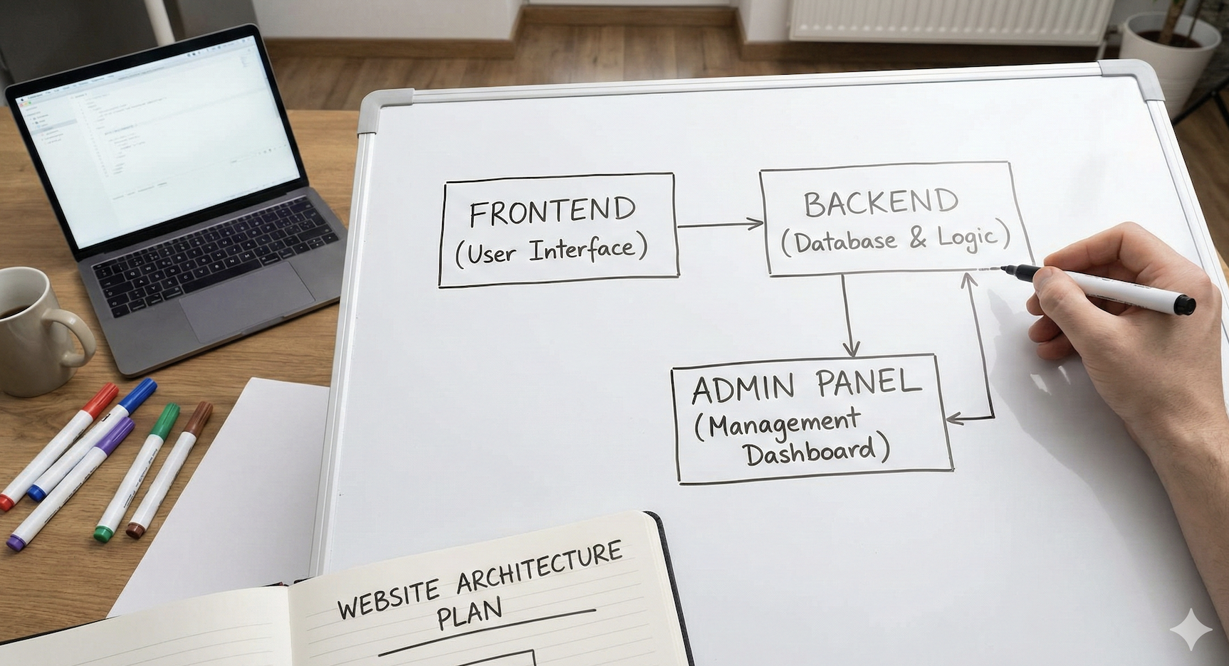 Map out backend, admin, and frontend before you start building a website with AI - prompts resource for Others, General
